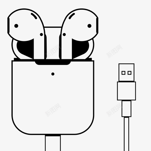 airpods充电applecable图标svg_新图网 https://ixintu.com airpods apple cable usb 充电 设备
