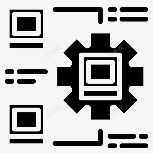 联网齿轮8填充图标svg_新图网 https://ixintu.com 填充 联网 齿轮