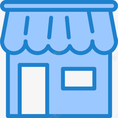 购物购物和电子商务8蓝色图标图标