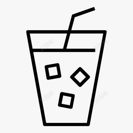 饮料冷饮冰块图标svg_新图网 https://ixintu.com 冰块 冷饮 软饮料 酒店线路图标集1 饮料