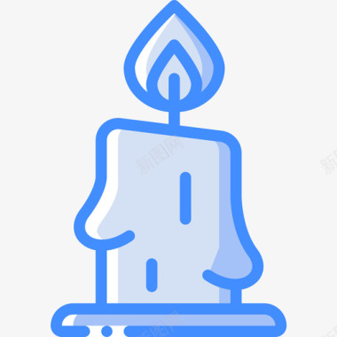 蜡烛纪念日蓝色图标图标