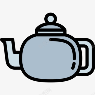 茶壶食品饮料3线颜色图标图标