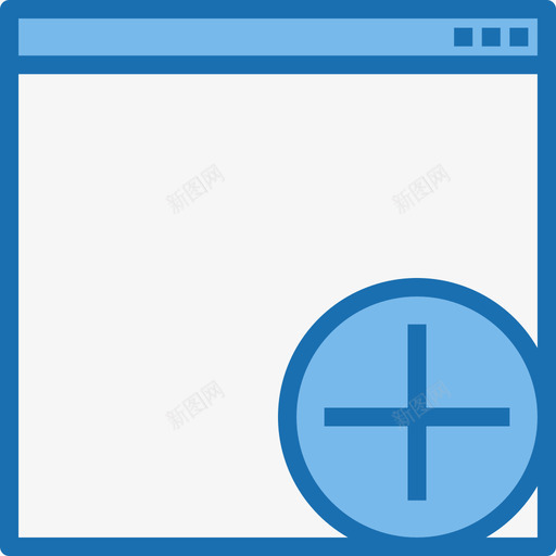 新窗口添加3蓝色图标svg_新图网 https://ixintu.com 新窗口 添加 窗口 蓝色