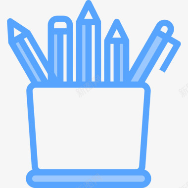 铅笔盒教育180蓝色图标图标