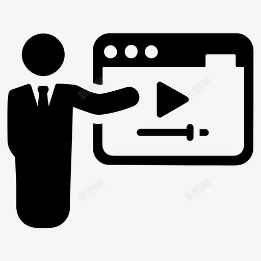 在线视频教程讲座培训图标svg_新图网 https://ixintu.com 在线视频 培训 教程 教育 讲座