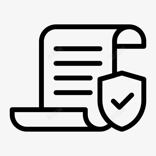 批准标志保险文件保护图标svg_新图网 https://ixintu.com 保护 保险 批准 文件 标志 盾牌 签名