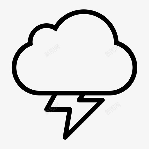 风暴云预报图标svg_新图网 https://ixintu.com 天气 概要 空间 预报 风暴