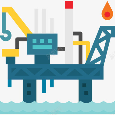 石油平台工业47平坦图标图标