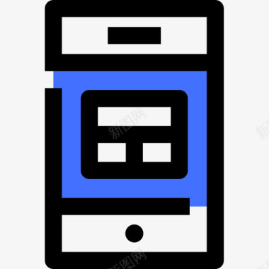智能手机56学校蓝色图标图标