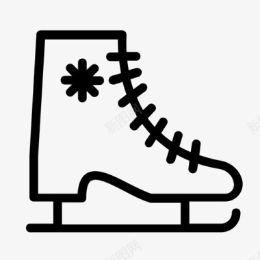 溜冰鞋圣诞节鞋类图标图标