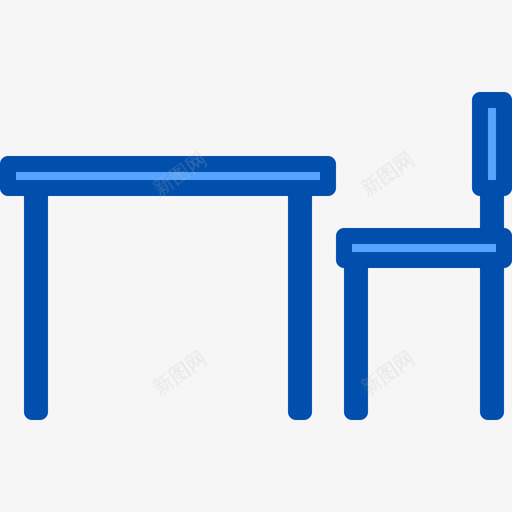 桌子家具34蓝色图标svg_新图网 https://ixintu.com 家具 桌子 蓝色