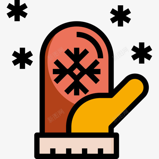 连指手套圣诞150线性颜色图标svg_新图网 https://ixintu.com 圣诞 手套 线性 连指 颜色