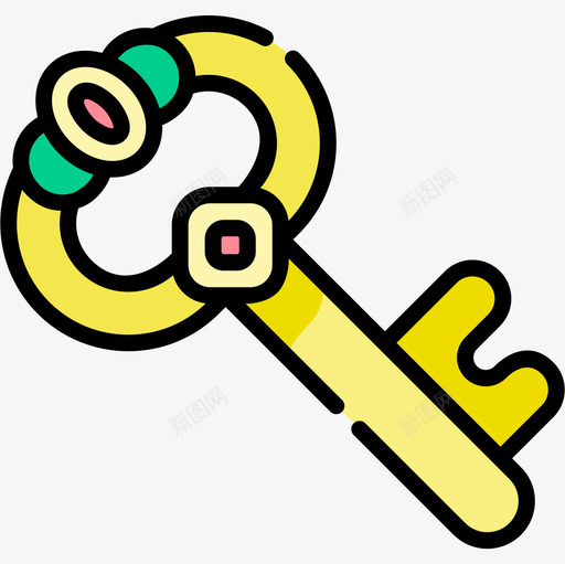 钥匙童话线条色彩图标svg_新图网 https://ixintu.com 童话 线条 色彩 钥匙