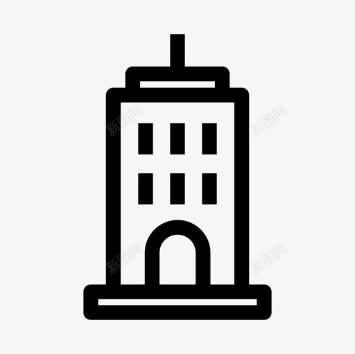 建筑物场所直线图标svg_新图网 https://ixintu.com 场所 建筑物 直线
