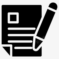 作文页面写作文件铅笔与页面图标高清图片