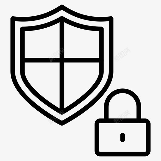 安全防护罩锁专用图标svg_新图网 https://ixintu.com 专用 互联网安全线标志符号64像素 安全防护罩 锁 防护