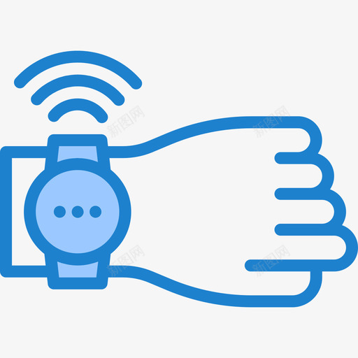 无线智能手表3蓝色图标svg_新图网 https://ixintu.com 无线 智能手表3 蓝色