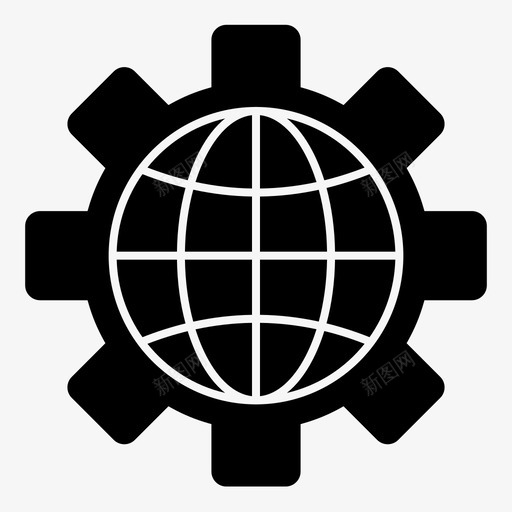 浏览器cog地球仪图标svg_新图网 https://ixintu.com cog internet 业务 全局 地球仪 字形 实体 浏览器 设置