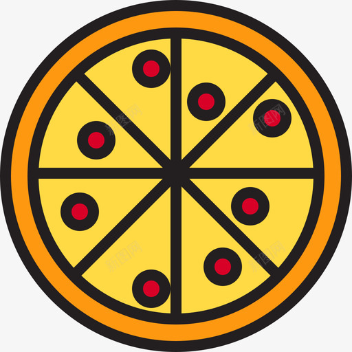 披萨食物119原色图标svg_新图网 https://ixintu.com 原色 披萨 食物119