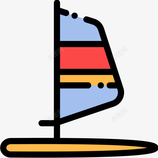 风帆极限运动19线性颜色图标svg_新图网 https://ixintu.com 极限运动19 线性颜色 风帆