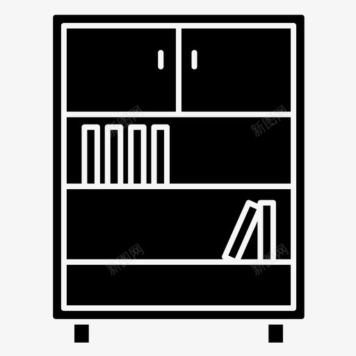 书籍书架家具图标svg_新图网 https://ixintu.com 书架 书籍 图书馆 字形 实心 家具