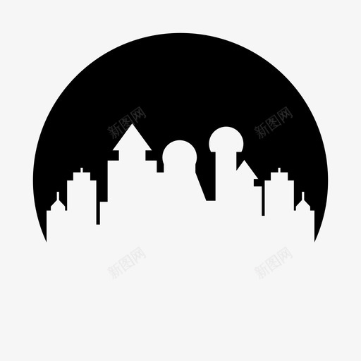 城市建筑市中心图标svg_新图网 https://ixintu.com 城市 城市圈形状 塔楼 市中心 建筑