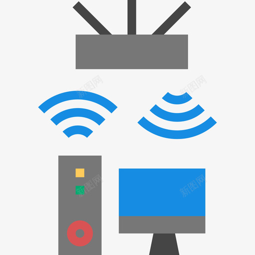 Wifi通讯连接4扁平图标svg_新图网 https://ixintu.com Wifi 扁平 连接 通讯