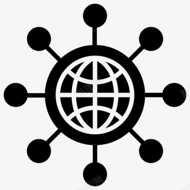 全球企业管理46字形图标图标