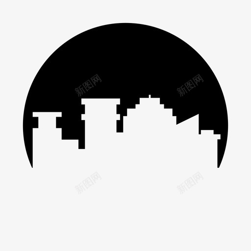城市建筑天际线图标svg_新图网 https://ixintu.com 城市 城市圈形状 城镇 天际线 建筑