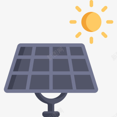 太阳能电池板荷兰10号扁平图标图标