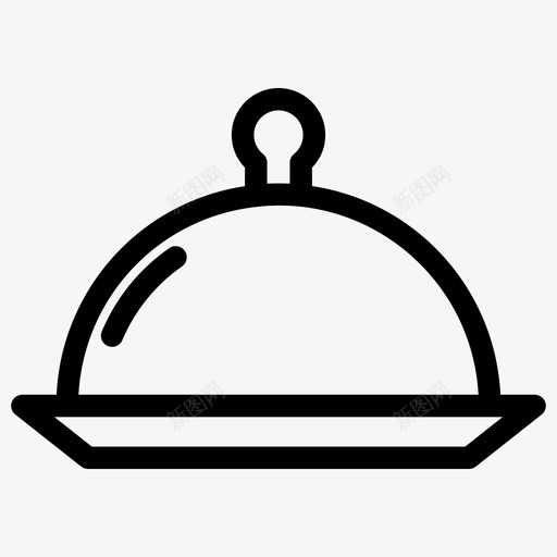 clochecoverfoodcover图标svg_新图网 https://ixintu.com cloche cover food platter 图标 快餐 水果 盖子 线图 蔬菜 食物
