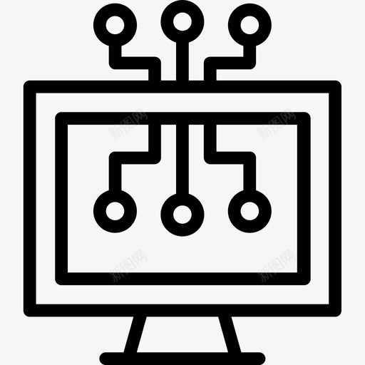 监视器55技术线性图标svg_新图网 https://ixintu.com 技术 监视器 线性