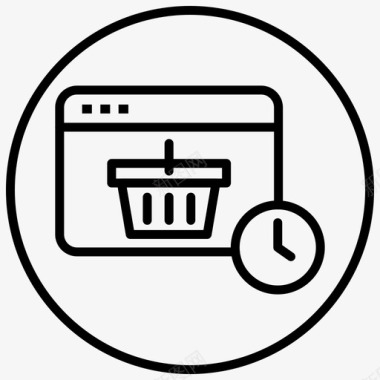 购物篮交货时间准时交货图标图标