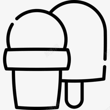 冰淇淋嘉年华36直线型图标图标