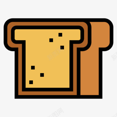 面包食品141线性颜色图标图标
