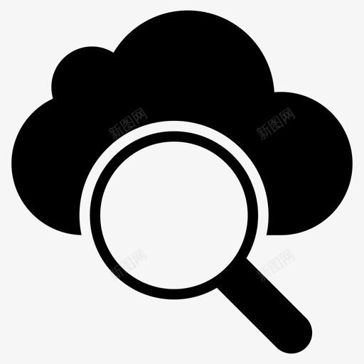 搜索云数据库放大镜图标svg_新图网 https://ixintu.com 基本 字形 存储 搜索 放大镜 数据库 设置