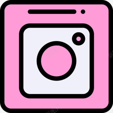 Instagram社交媒体73线性颜色图标图标