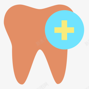 牙齿保健12扁平图标图标