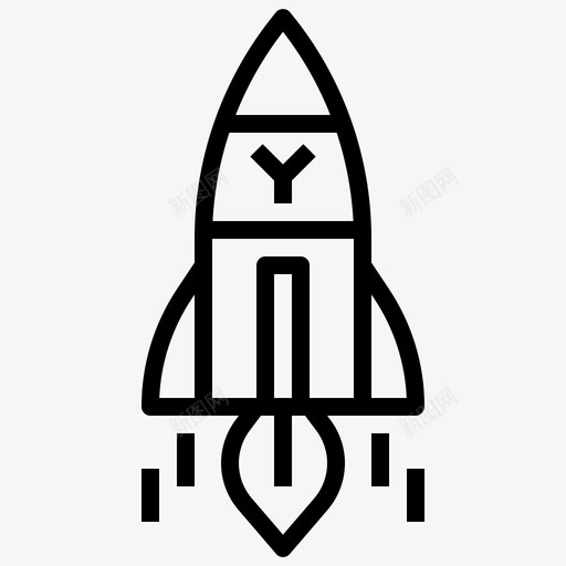 火箭核元素4直线型图标svg_新图网 https://ixintu.com 元素 火箭 直线 线型