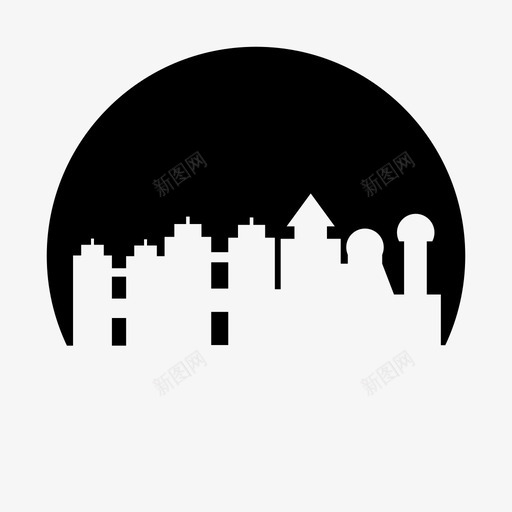 天际线建筑城市图标svg_新图网 https://ixintu.com 办公室 城市 城市圈形状 天际线 建筑