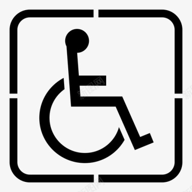 轮椅残疾人人图标图标