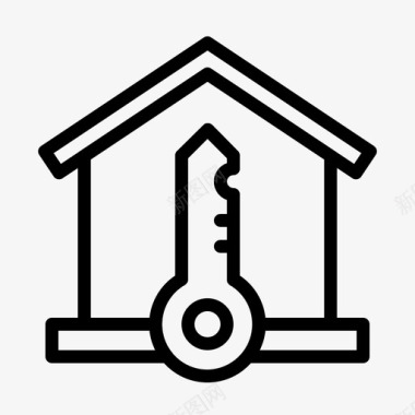 房屋钥匙房产房地产图标图标