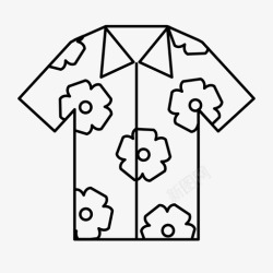 夏威夷衬衫夏威夷衬衫海滩服装图标高清图片