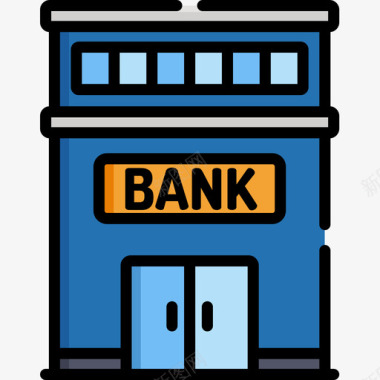 银行银行51线性颜色图标图标