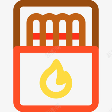 火柴烧烤33线性颜色图标图标