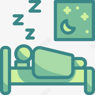 睡眠生活方式11双色调图标图标