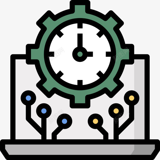 时间和日期网络技术3线颜色图标svg_新图网 https://ixintu.com 时间和日期 线颜色 网络技术3