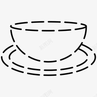 杯子碗咖啡店的图标图标