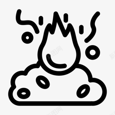 燃烧火灾垃圾图标图标