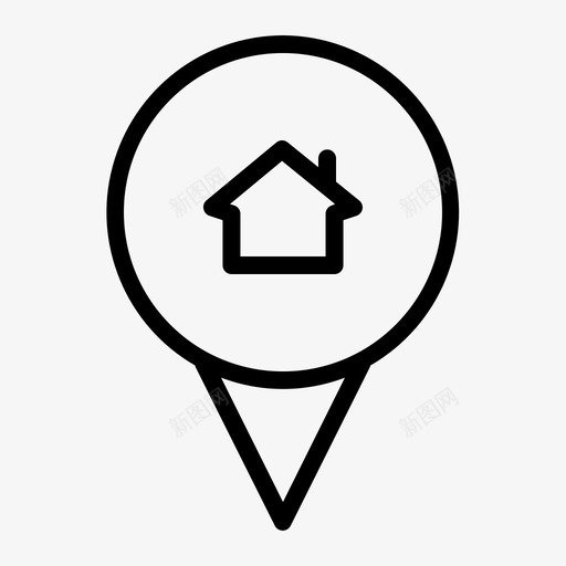 房屋位置gps地图图标svg_新图网 https://ixintu.com gps 公寓和物业轮廓 地图 房屋位置 物业
